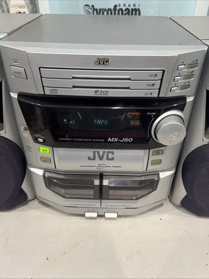 JVC MX-J50 Rolling Front Panel Stereo Boombox Turns On Cd/Cassette