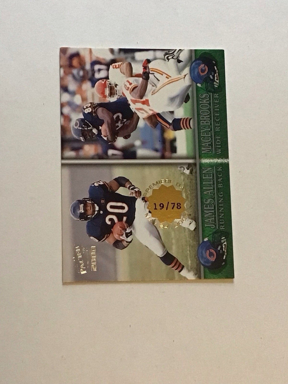 James Allen/Macey Brooks  2000 Pacific  PREMIERE DATE  19/78  Card 72 *Bears