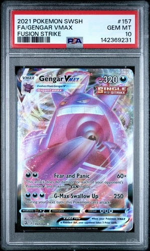 2021 POKEMON SWORD & SHIELD FUSION STRIKE #157 FA/GENGAR VMAX PSA 10