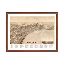 Old Map of Geneva, NY 1893 - Vintage Geneva New York Art