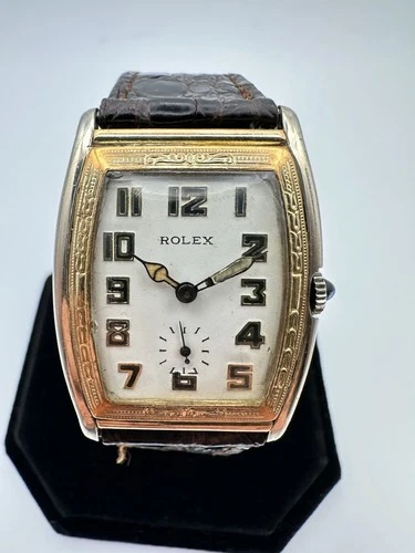 Vintage Rolex Art Deco Hinged Case Prince Manual Wind 15J 1930s