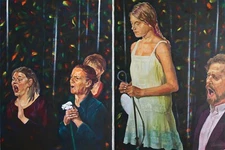 "Vivien's Will" Large Original Diptych Oil Painting on Canvas