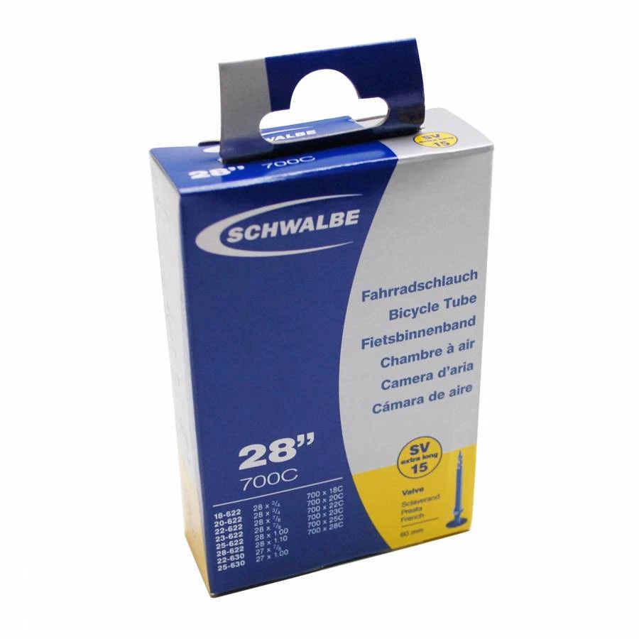 Chambre a air velo 700 x 18-25 schwalbe valve presta obus demontable tout alu 60 - Photo 1/1