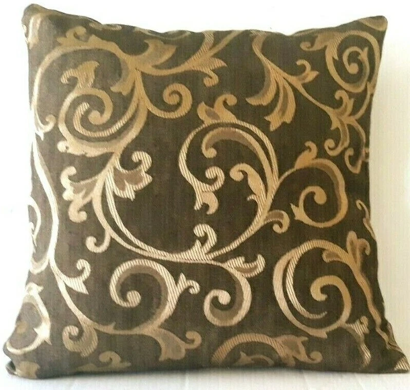 Cushion covers Pillow Case Cover Brown / gold Set of 2 New
