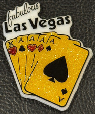 Vintage "Fabulous Las Vegas" 4 Aces Poker Hand Refrigerator Magnet