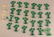 Lot of 26 Plastic Palm Trees Green and Cream 3  -3.5  Tall Used
