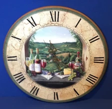 2007 ❅WORKS❅ Rare Pre-Tubbs ~ BARBARA FELISKY ~ Wine Wall Clock ☆SONOMA VALLEY☆