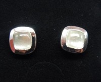 Exklusive 7,0 Carat WeißTopas ManschettenknöPfe 925 Silber WeißEr Topas Einzelst