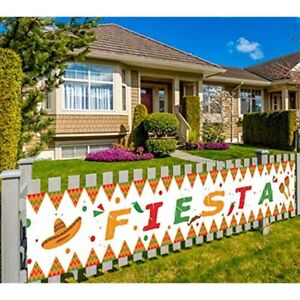 Details about   Large Fiesta Party Banner Themed Birthday Party, Mexican Supplies Decorations 