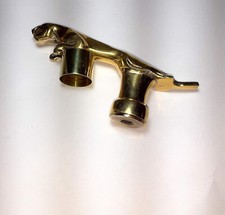 Antique Style Solid Brass Jaguar Head Handle For Wooden Walking Stick Handmade