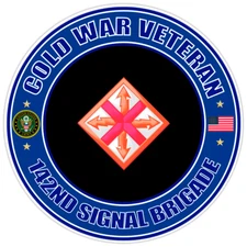 Cold War Veteran 142nd Signal Brigade Bumper Sticker Military Vinyl Decal 5"