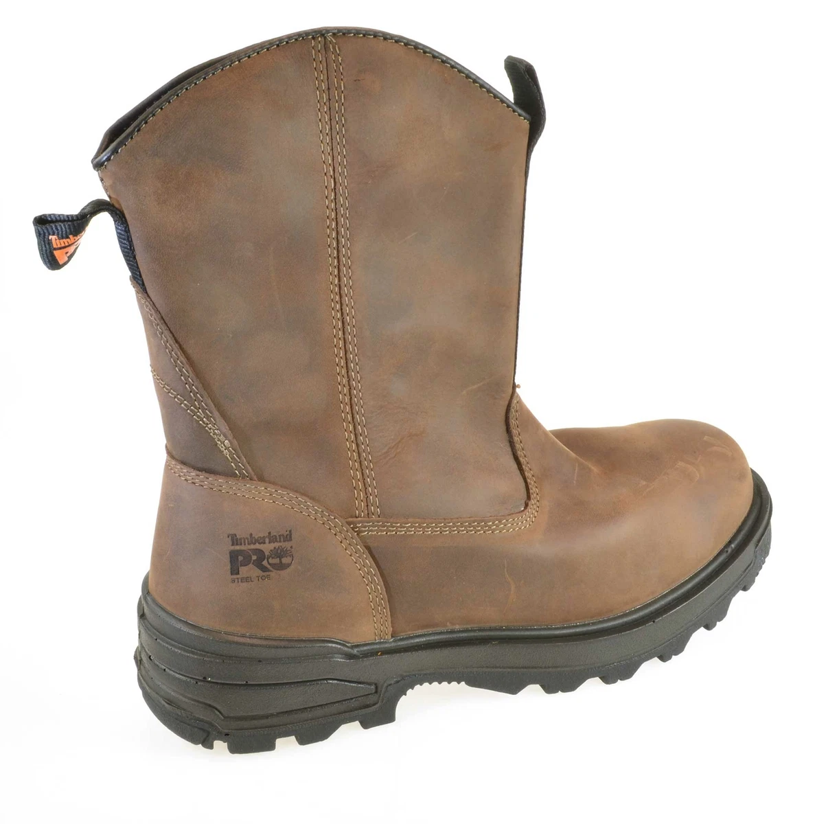 Timberland pro pull deals on steel toe boots