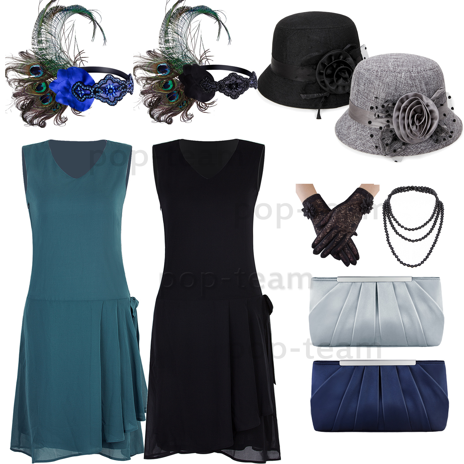 Side Bows Retro 1920s Inspired Flapper Gatsby Cocktail Party Dress Downton  Abbey | eBay