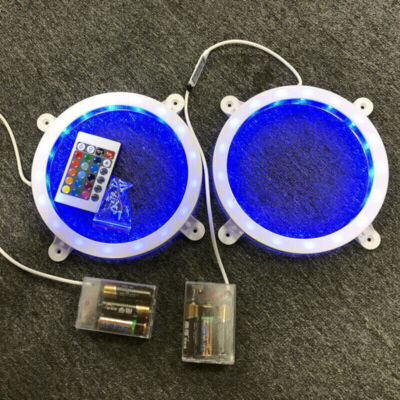 2PCS LED Cornhole Lights 6'' Round Corn Hole Night Light Standard Bean Toss Board