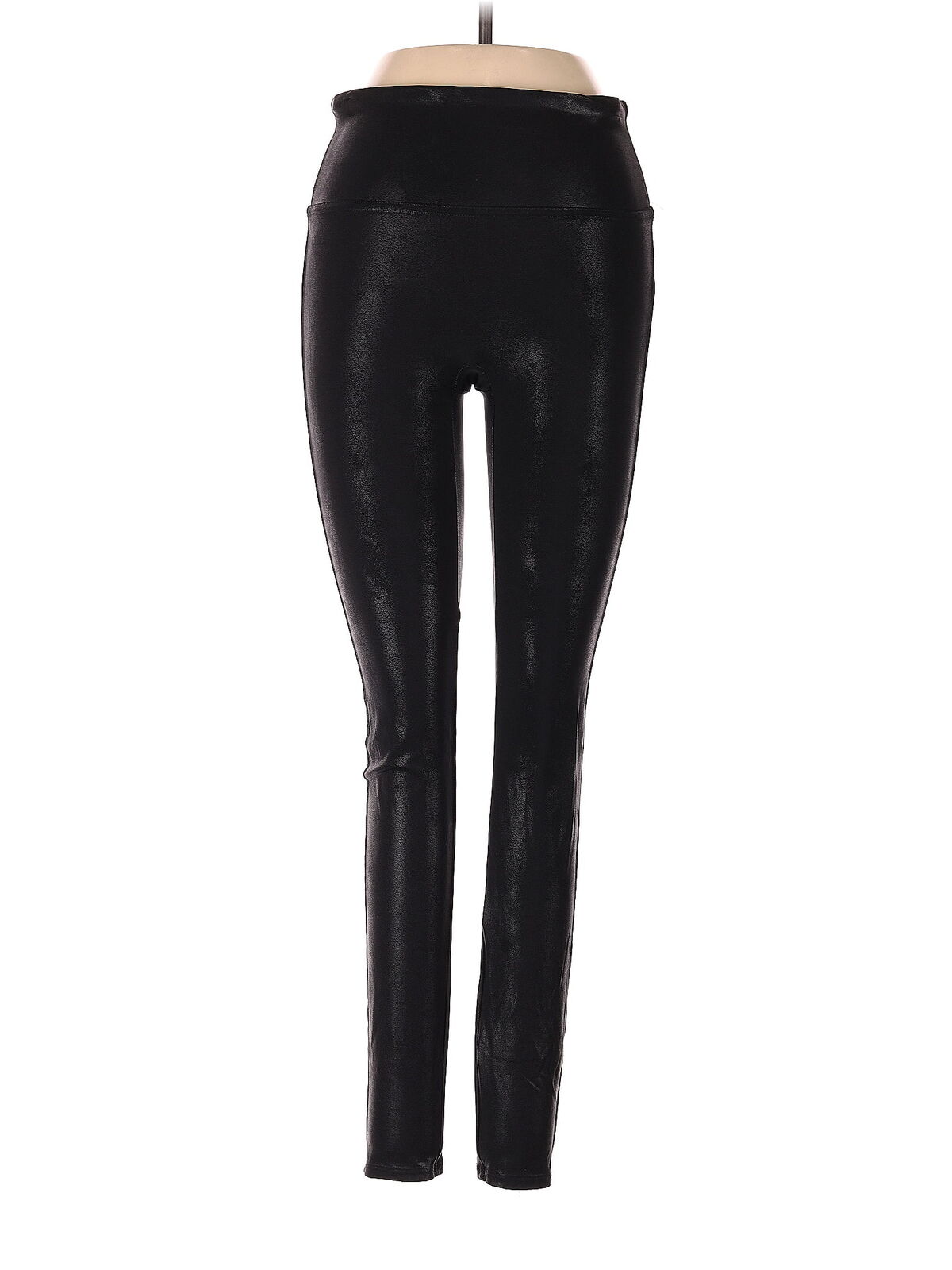 SPANX Women Black Faux Leather Pants S - image 1