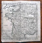 Engraving 18° Map XVIII° FRANCE DIVIDED BY GENERAL GOVERNMENTS 1782