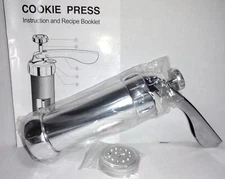 Cookie Press Set With 10 Disk Die Plates New