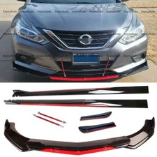 Front Bumper Lip Splitter Spoiler Side Skirt Bod Kit For Nissan Maxima