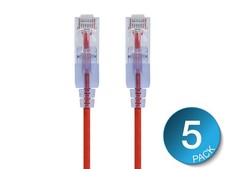 Monoprice Cat6A Ethernet Patch Cable - 3 feet - Red  Snagless RJ45 550Mhz UTP