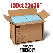 150ct  23x36" Lightweight Puppy Dog Training Pee Pads 3-Layer Medline Under Pads