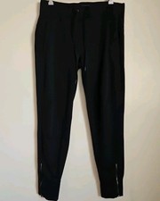 Athleta Black Joggers Sweatpants Zip Ankle Drawstrings Waist Size Medium