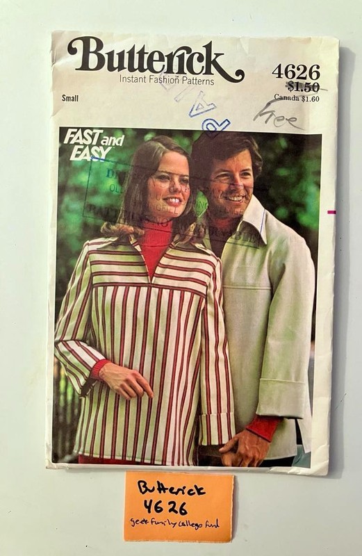 Butterick 4626 Vintage Men’s Top Size Small Chest 36/38, Uncut