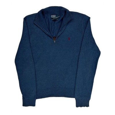 Polo By Ralph Lauren 1/4 Zip - Medium Blue Cotton