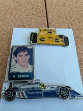 Aryton Senna Pin Badges X 2 (Senna Rothman Pin & Camel Lotus Pin)