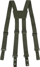 Tactical Suspenders Police Suspenders for Duty Belt with Durable Army Green
