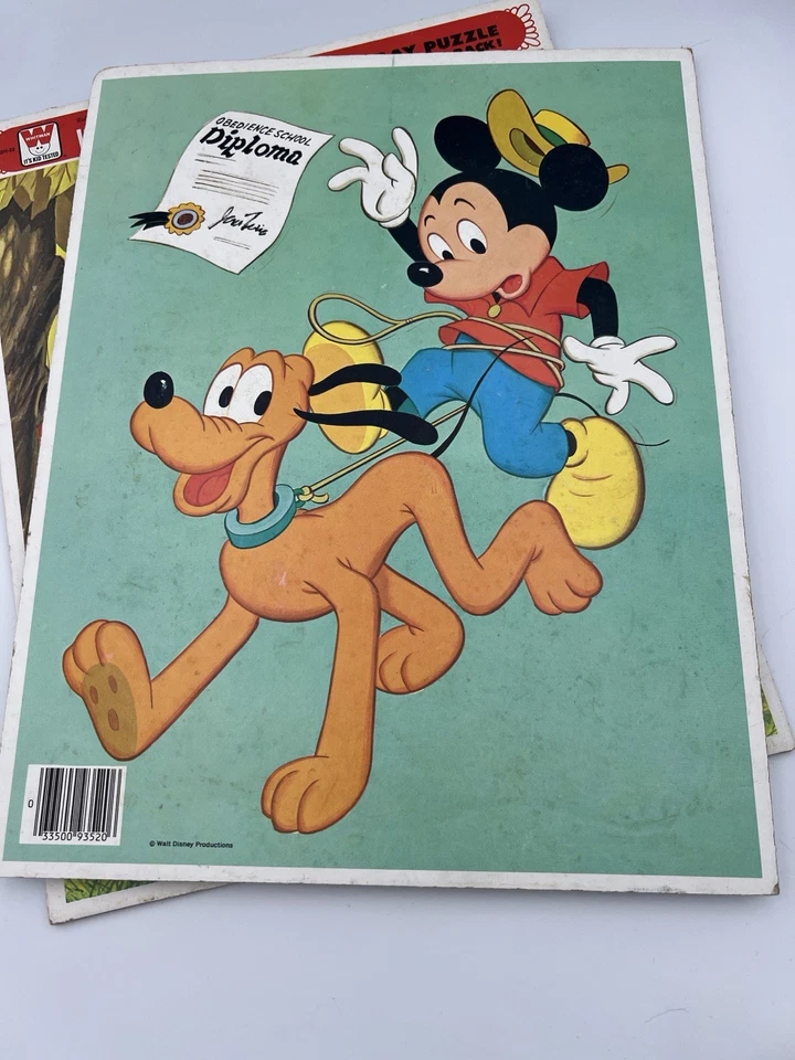 2x Puzzles 1970s Walt Disney Tray Frame Puzzle Mickey Pluto & Woody Woodpecker - Image 3 of 4