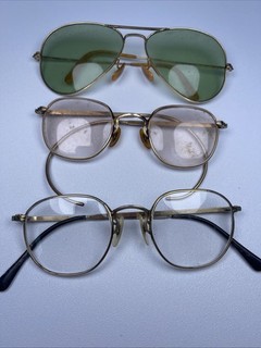 3 Lot Vintage 1/10 12K GF Gold / Scrap Gold Collectible Eyeglasses /Frames KD2