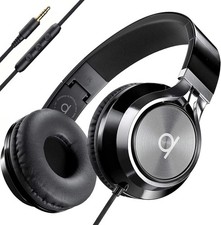 CL750 Wired On-Ear Headphones with Mic Foldable 3.5mm Aux Noise Isolation