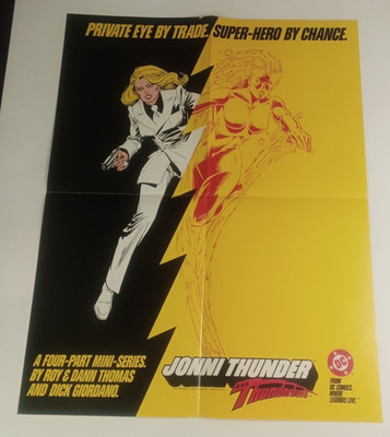 1984 DC Comics Thunder Thunder Giordano Shop Promo Poster 21.5x16.5''