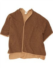 Maglione poncho aperto donna MARELLA UK 10 piccolo lana marrone DW52