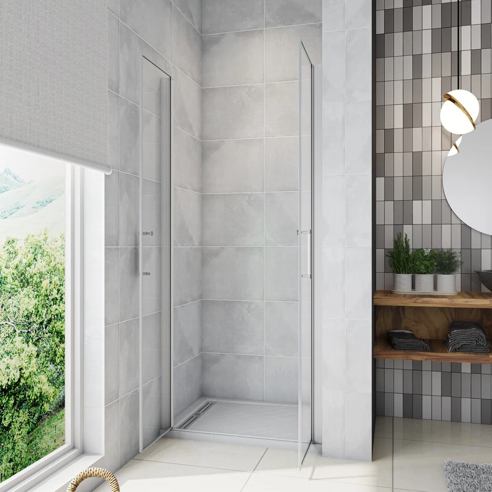 Duschkabine Duschtür Pendeltür Nischentür Duschabtrennung Schwingtür NANO Glas - Bild 3 von 4