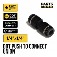 1/4" DOT Push-Lock Air Brake Composite Union Fitting for Nylon Tube