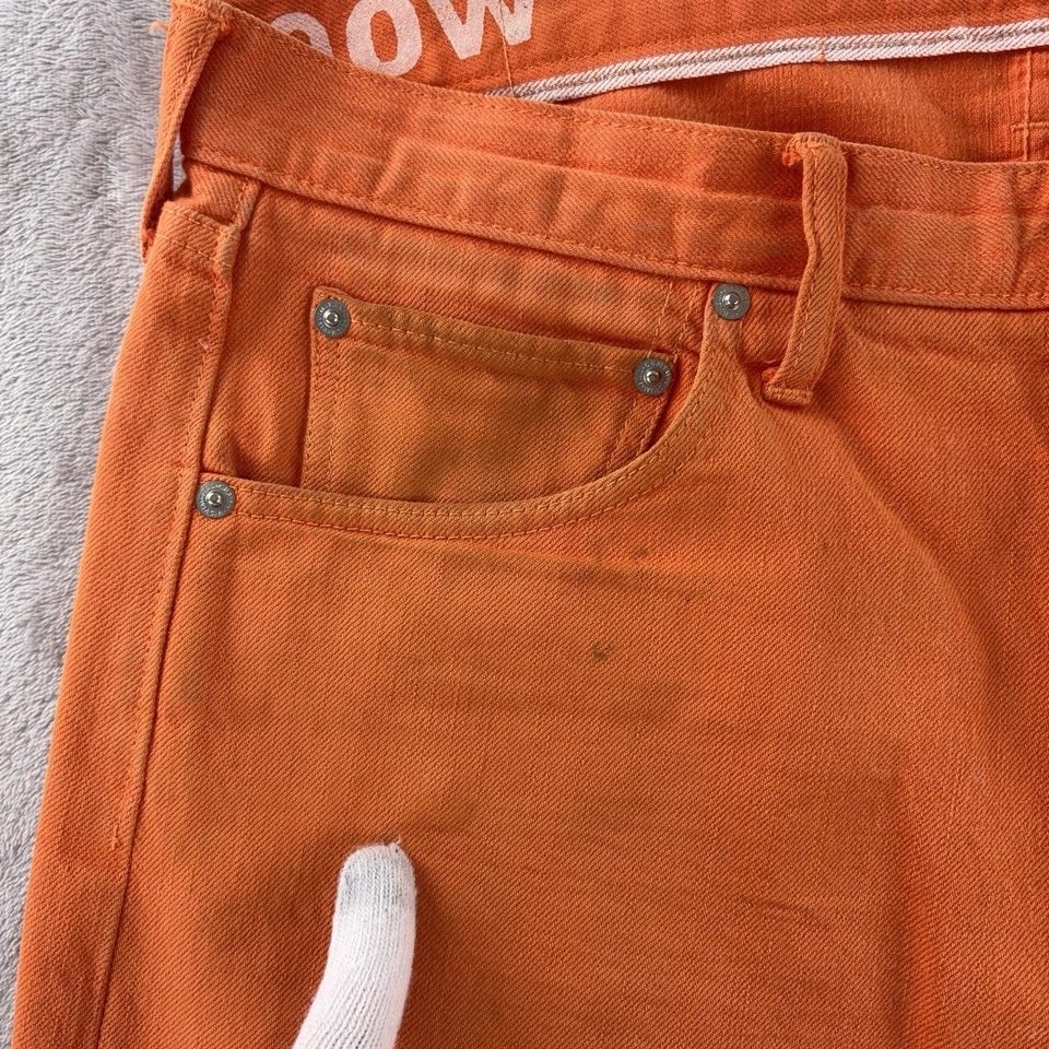 Pantalones Cortos de Denim Visvim Para Hombre Talla 36 Naranja Informales Cinco Bolsillos Foto 3 de 4