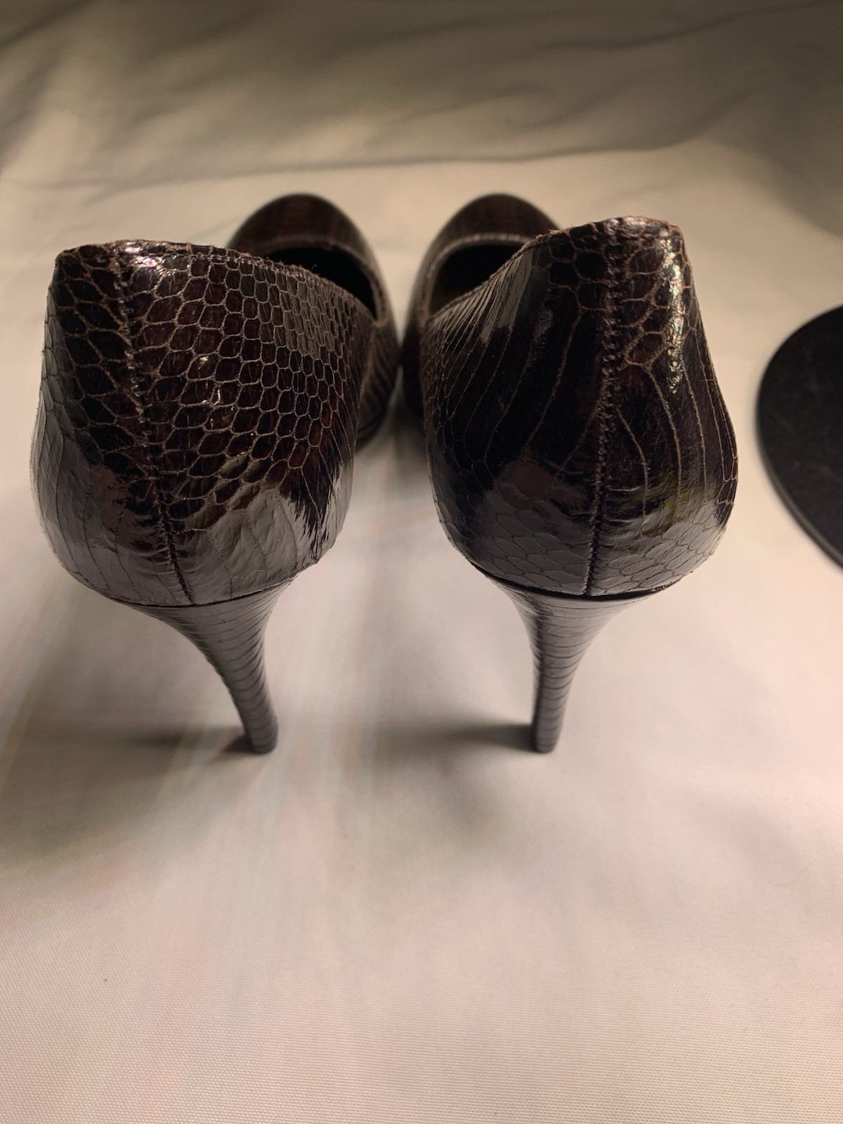 Christian Siriano Crocodile Brown Size 8.5 Heels 4in Stiletto Sexy  Y2K  Pumps 