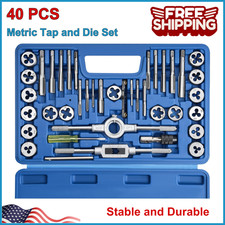 40PCS Metric Tap and Die Set, Metric Standard Rethreading Tool Kit,Coarse  Fine