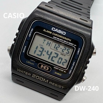 Casio DW-240 Digital Watch Tested Approximately 20cm Wrist Size Alarm Timer