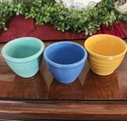 3 Vintage Bauer USA Beehive Custard Ramekin Cups Ring Ware Bowls 2.5”x3.5"  Chip