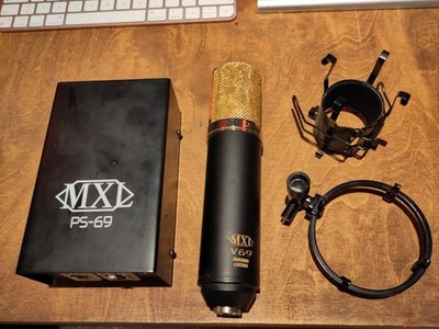 MXL V69M Mogami-Edition Röhren-Großmembran-Kondensator-Mikrofon in Schwarz-Gold