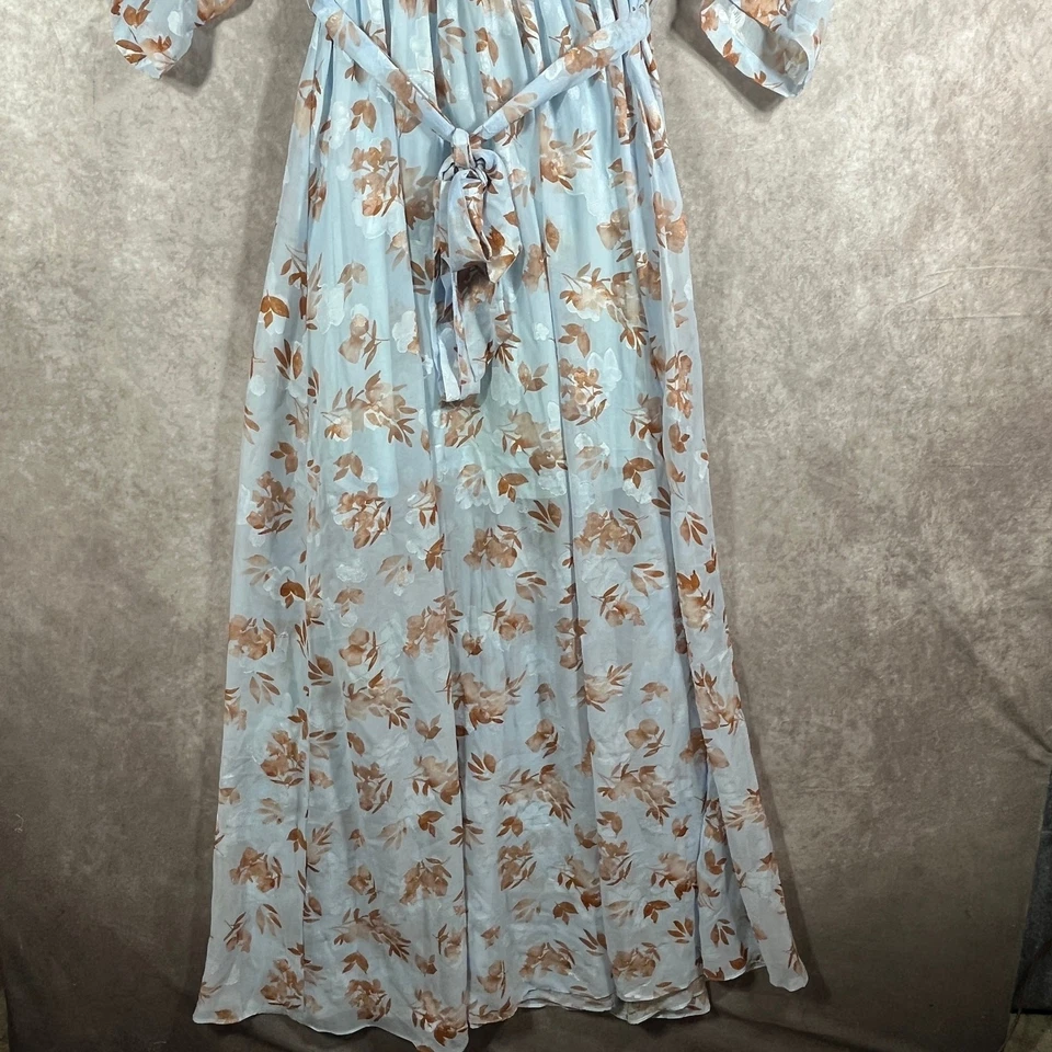 Baltic Born Maxi Dress Womens 2XL Light Blue Floral Boho Flowy Wedding Guest - Image 2 of 4