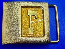 Art Deco Custom Initial Letter F Vintage Lee N.Y USA Belt Buckle for 1.25" Belt