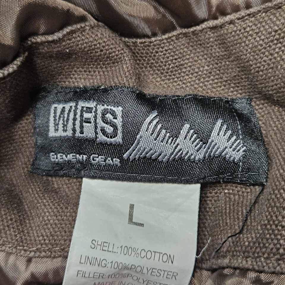 Hunting Jacket WFS Element Gear Zip on hood Mens L Brown W Camo - Image 3 of 4