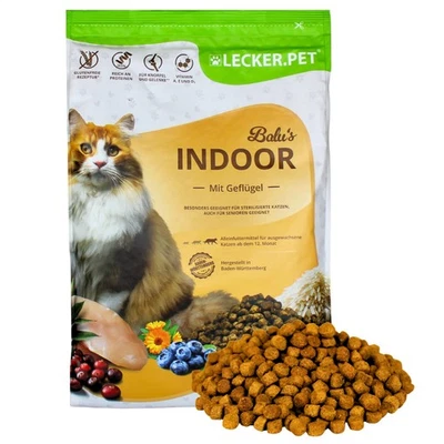LYRA PET GMBH 2,5 kg Balu's Indoor Geflügel Katzen Trockenfutter Katzenfutter Lecker.Pet®
