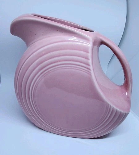 Vintage Fiesta Fiestaware Rose Large Disc Water Pitcher Jug 7.5" Tall VTG