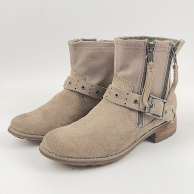 Caterpillar Authentic Workwear Boots T-1032 Women s Size 6 Tan Suede Zipper