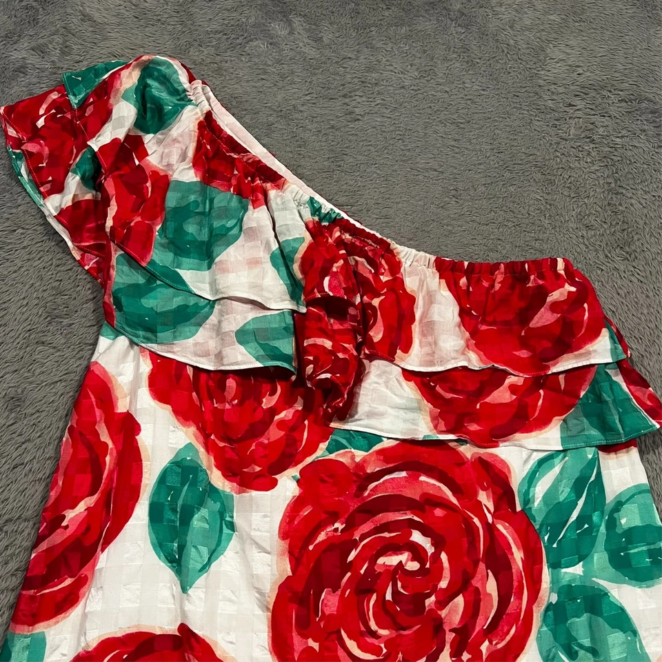 Vineyard Vines 144th Kentucky Derby Run for the Rose One Shoulder Dress 16 READ - Image 2 of 4