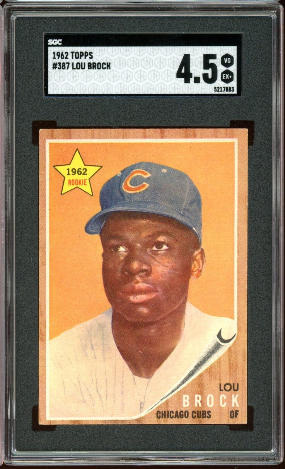 1962 Topps Baseball #387 Lou Brock SGC 4.5